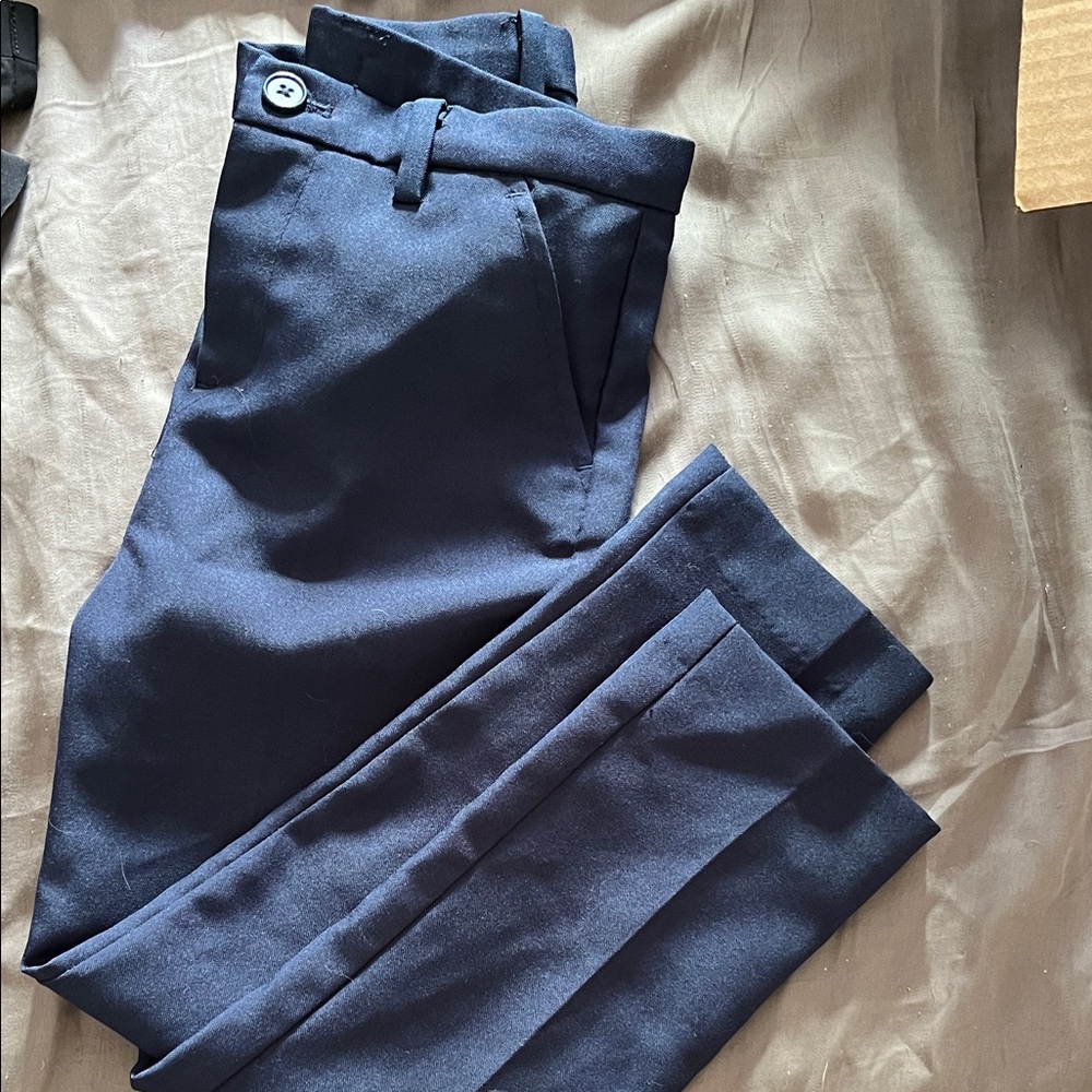 H&M boys slim fit navy blue dress pants